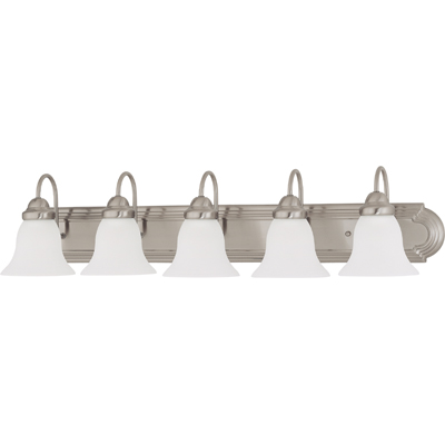 Nuvo Lighting 60/3282  Ballerina - 5 Light 36" Vanity with Frosted White Glass in Brushed Nickel Finish
